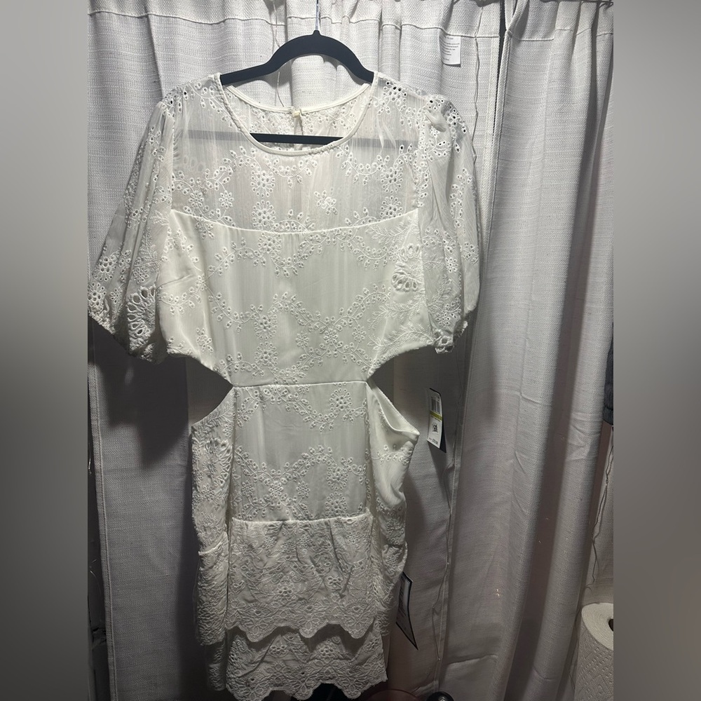 Macy's White Eyelet Mini Dress